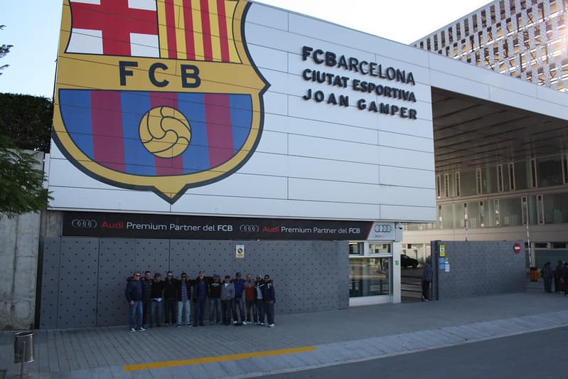 Youth football tour group at FC Barcelona Ciutat Esportiva