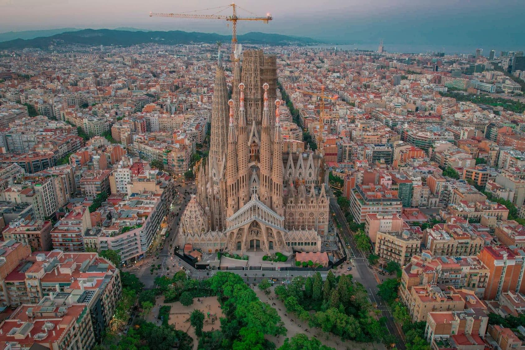 Gaudí's Sagrada Familia in Barcelona, visited on day two of the softball tour