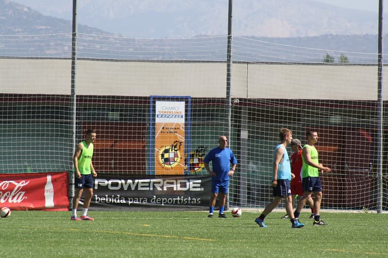 Australian soccer clubs training at the Spanish Football Federation, Las Rozas, Spain