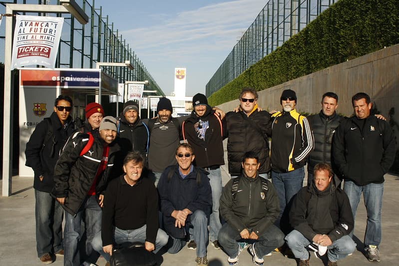 Sydney soccer tour group at Camp Nou stadium in Barcelona, Spain